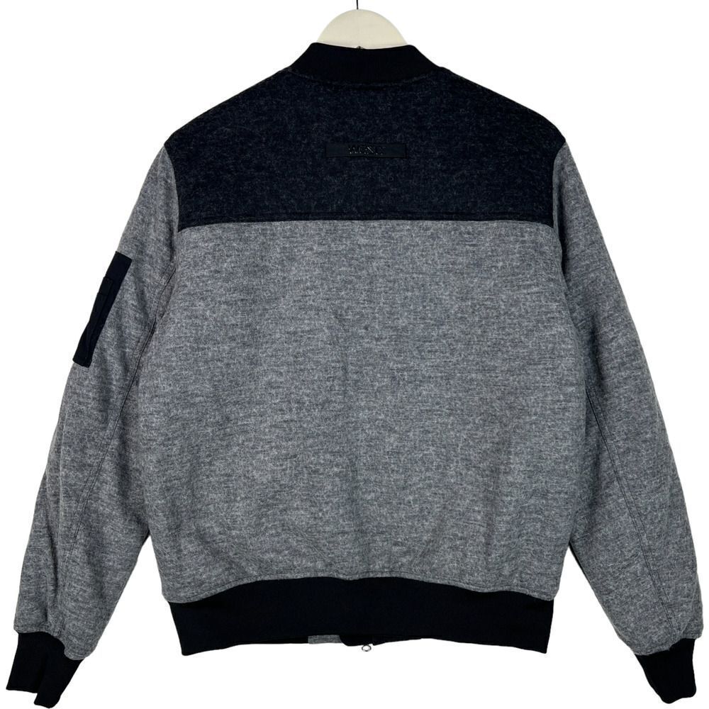New Wesc Mumel Women US M Bomber Jacket Melange Grey Colorblock Flannel Unisex - Picture 3 of 11
